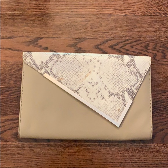 Aldo Handbags - Aldo nude snakeskin accent clutch